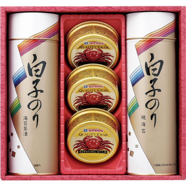 白子  白子のり海苔・カニ缶詰合せ SN-400